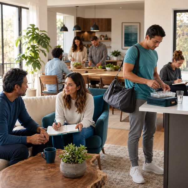 Sober living home interior supporting dual diagnosis recovery in Los Angeles