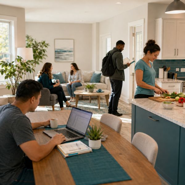 Sober living resident practicing life skills in a Los Angeles recovery home kitchen